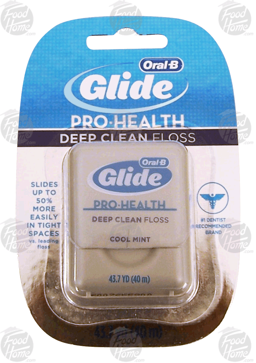 Oral-b Glide pro-health, deep clean floss, shred resistant, micro-textured, cool mint flavor Full-Size Picture